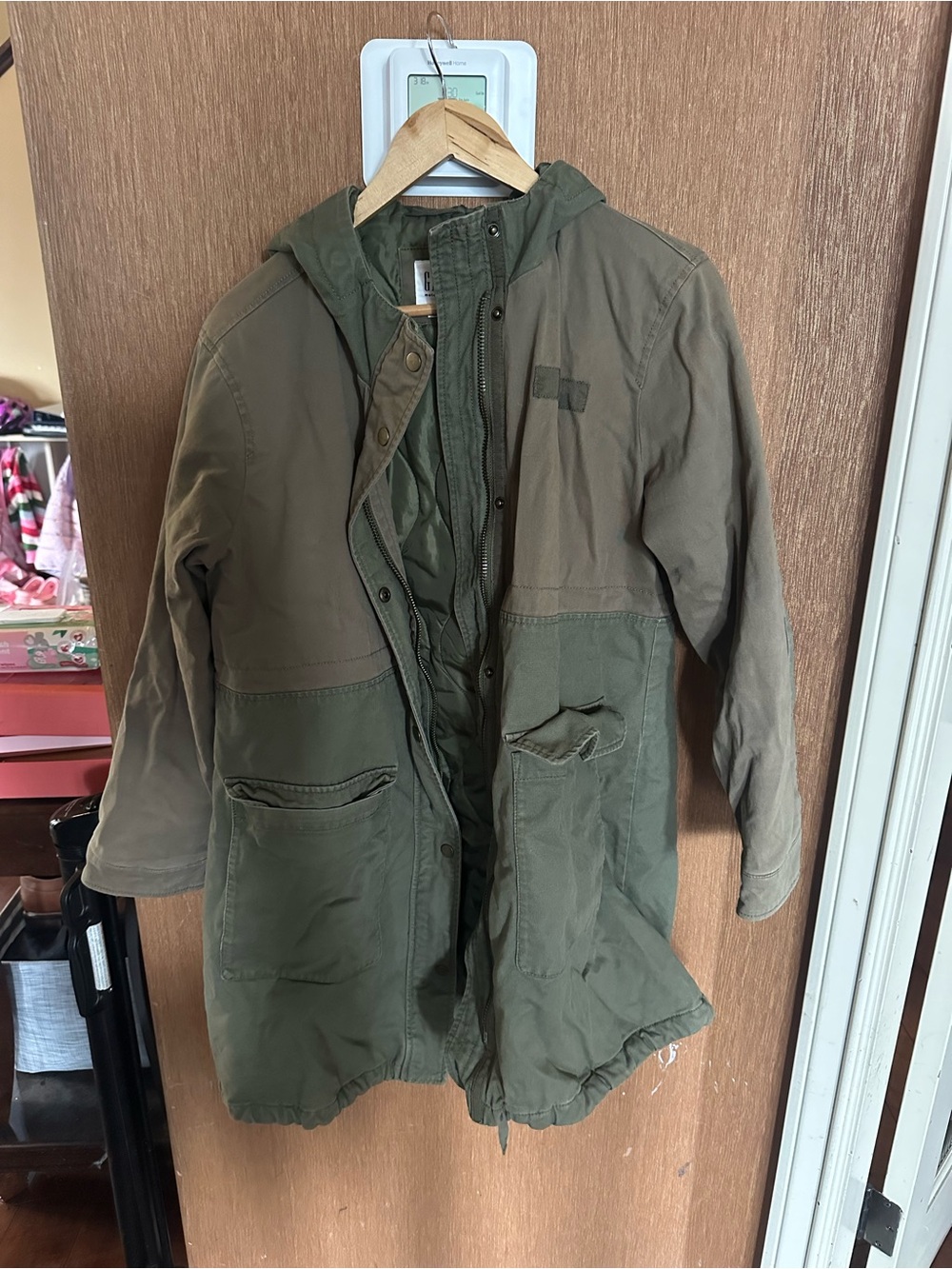 GAP maternity heavy army green coat